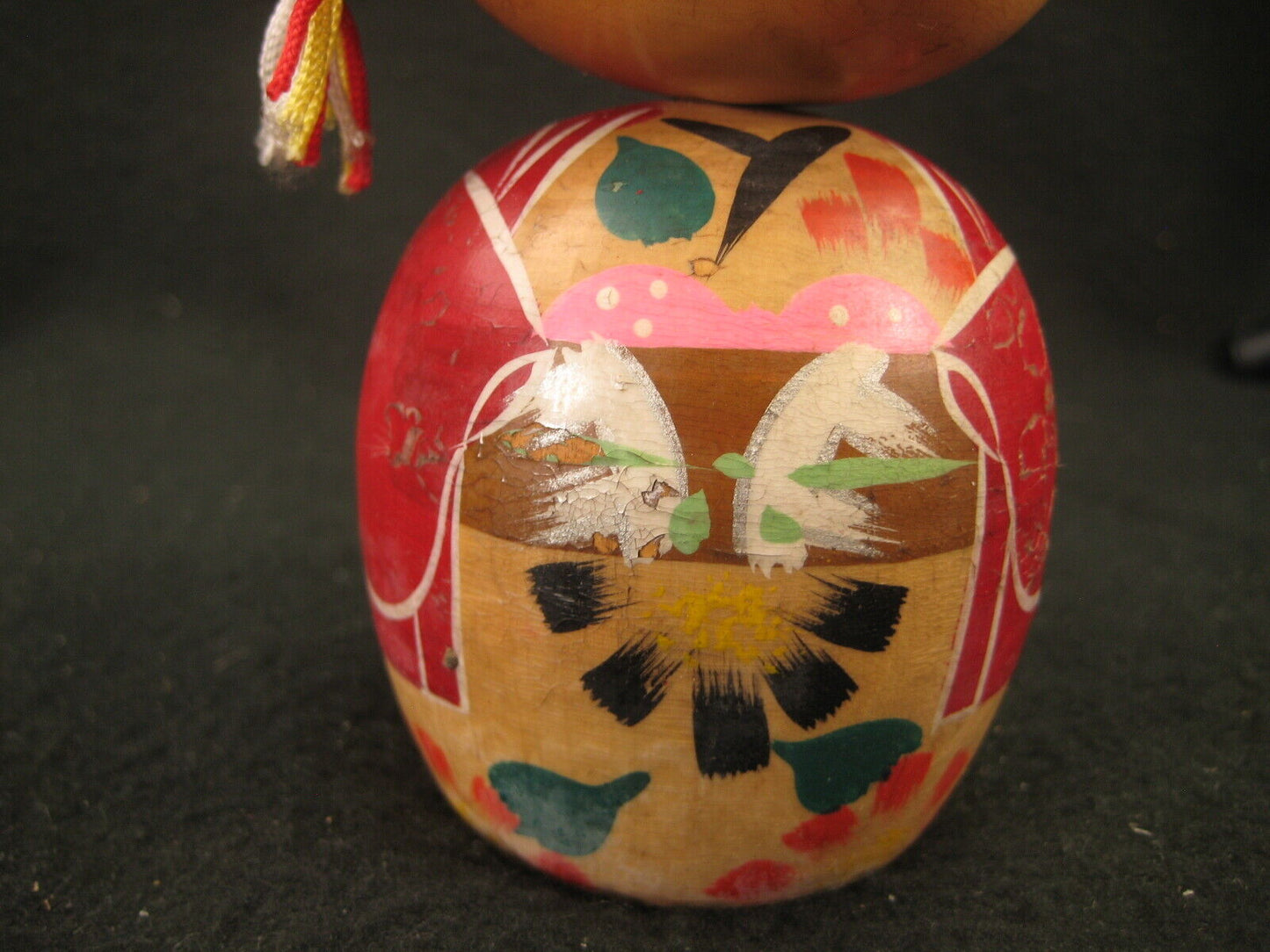 Vintage Japanese Showa Era (C.1950) Wooden Kokeshi Doll With Extra 2 Dolls