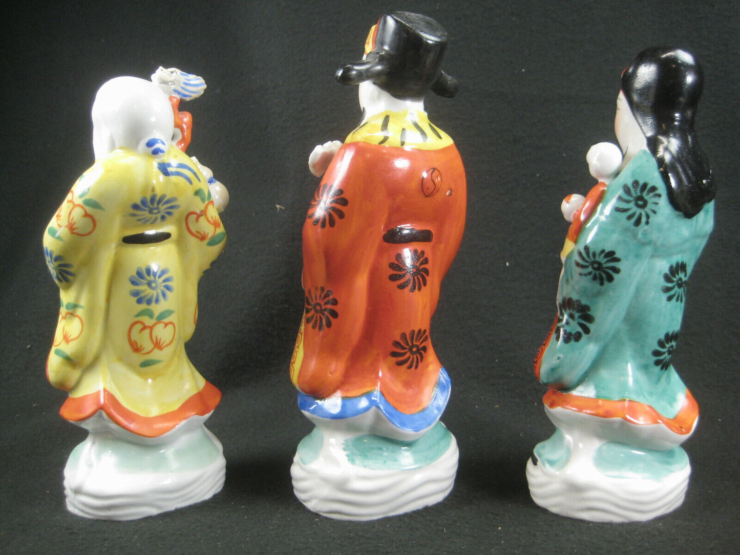 Vintage (C1950) Chinese Porcelain Sanxing Gods Fortune Prosperity Longevity