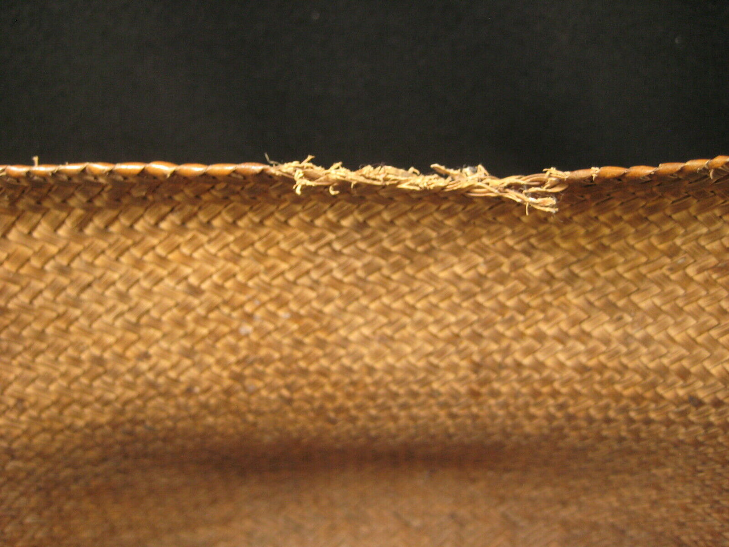 Antique Japanese Chinese Showa Era (C. 1930) Bamboo Lidded Bag Kago Basket