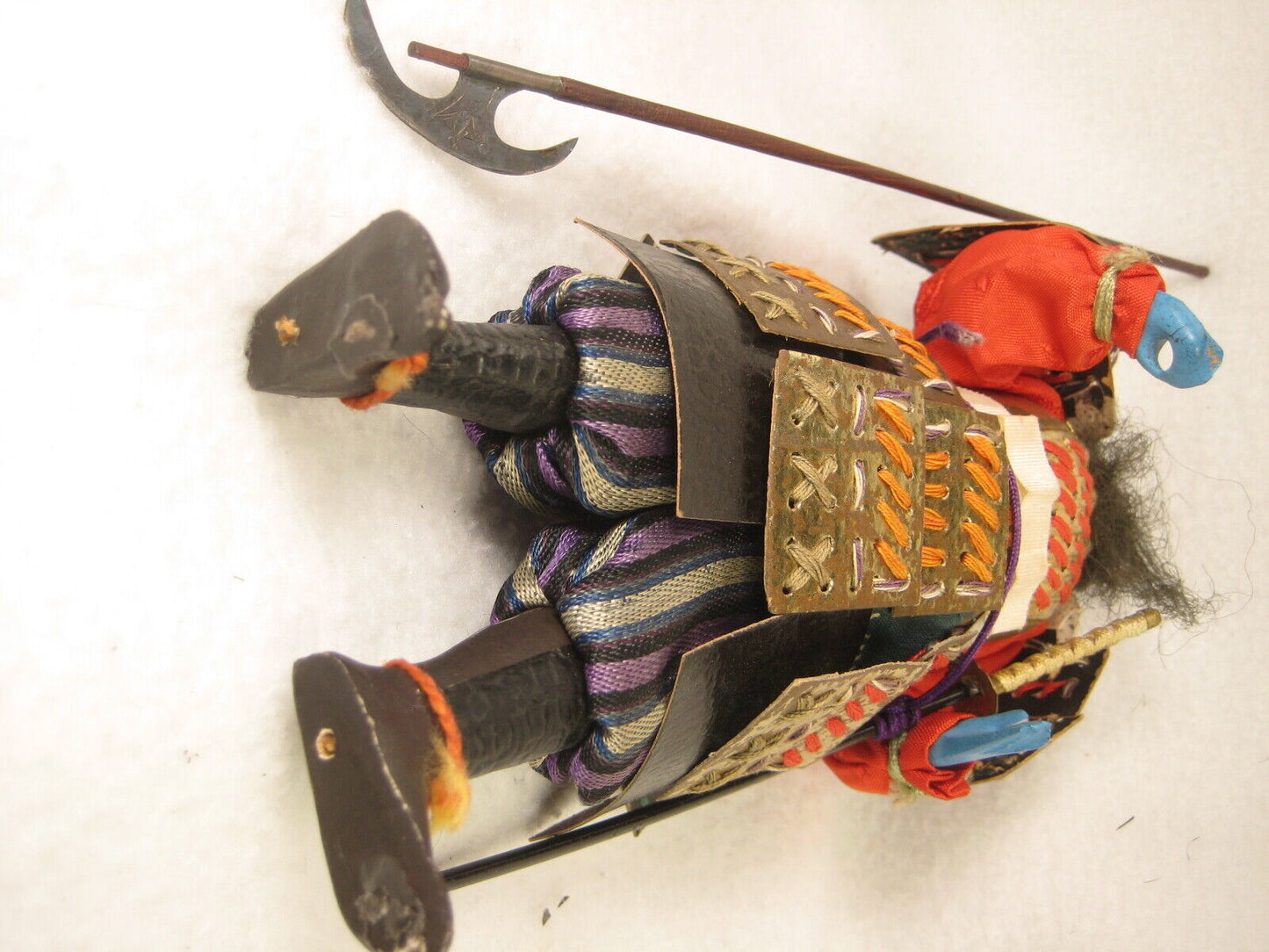 Antique Japanese Samurai Warrior Shogun Doll Wooden Gofun Face Full Armor