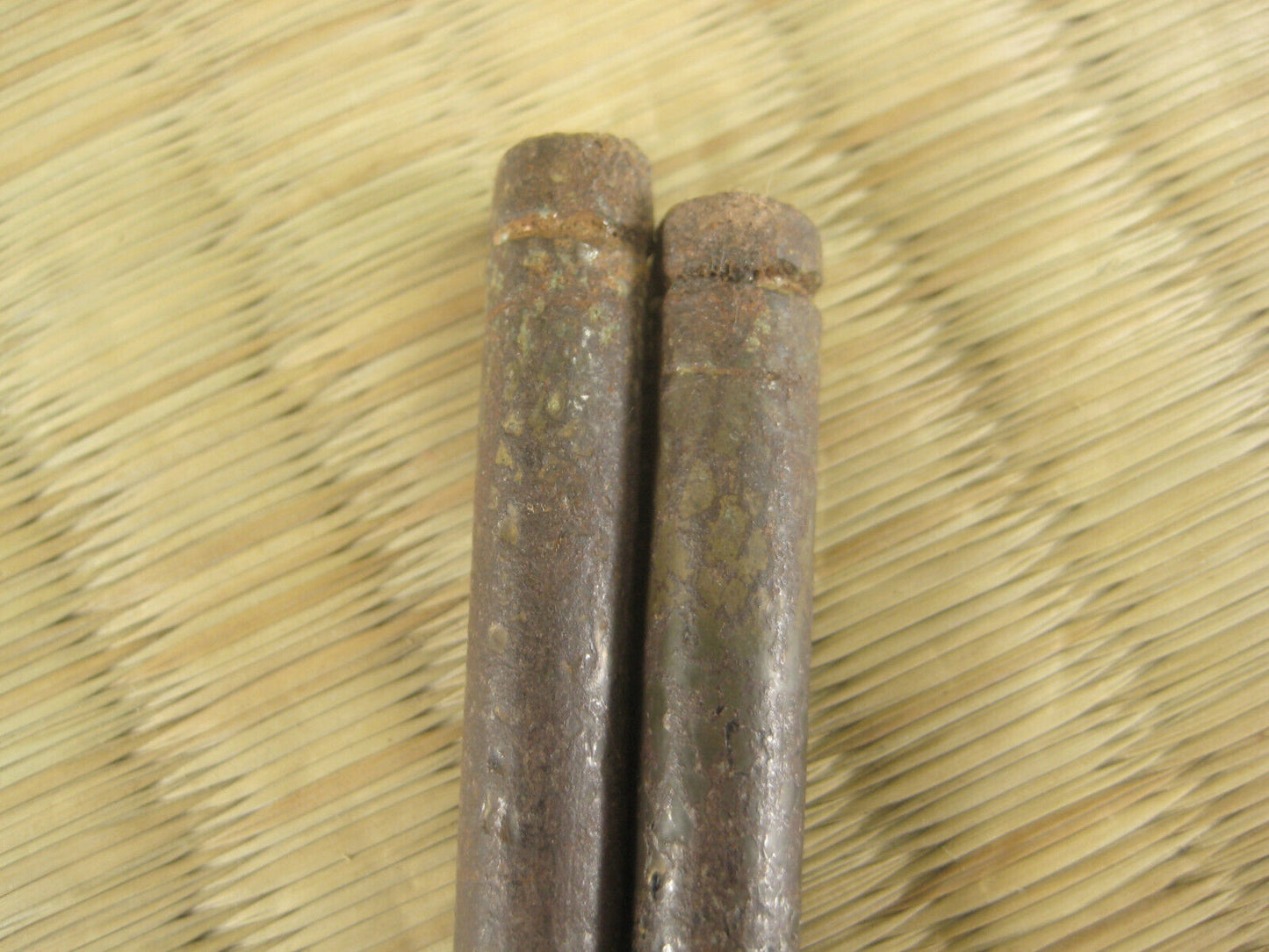 Antique Japanese (C1860) Chado Hibashi Fire Chopstickscast Iron 11"