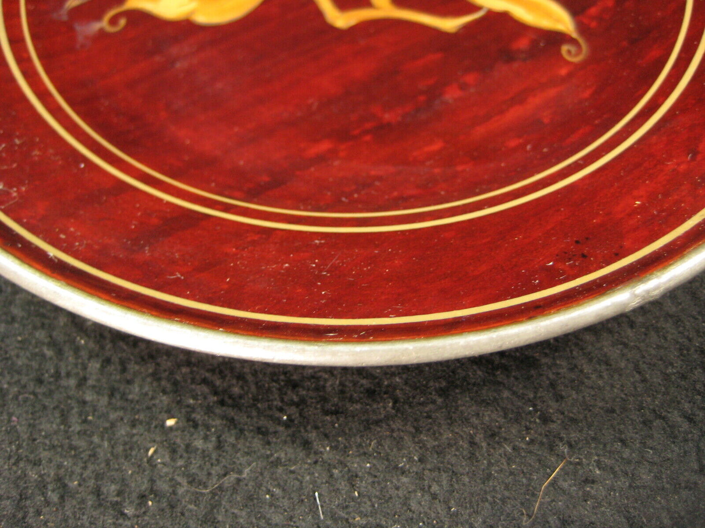 Antique C. 1920 Set Of 5 Japanese Lacquer Kashizara Appetizer Plates
