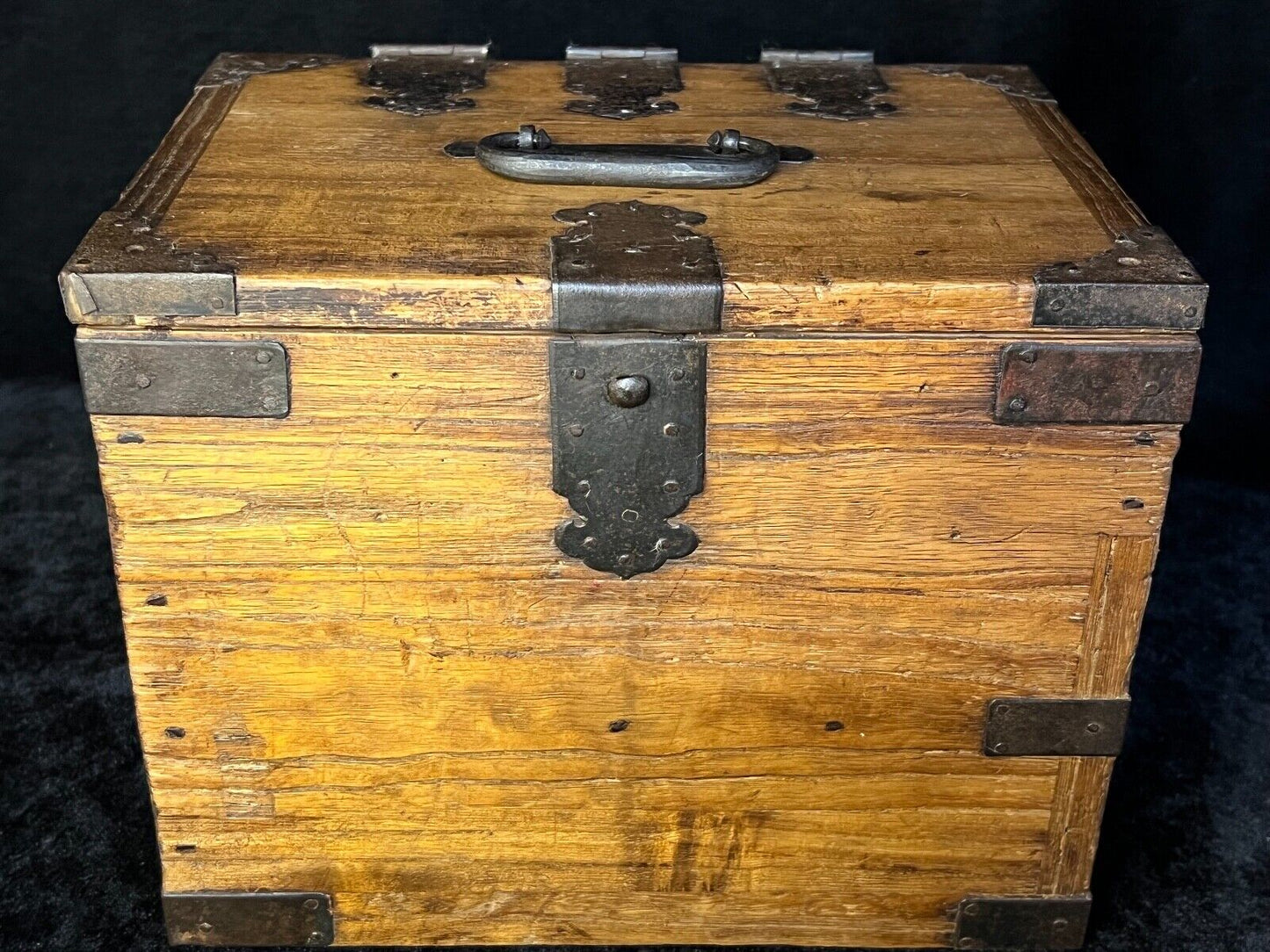 Antique Japanese Meiji Era C1890 Sugi Wood Suzuribako Calligraphy Tansu