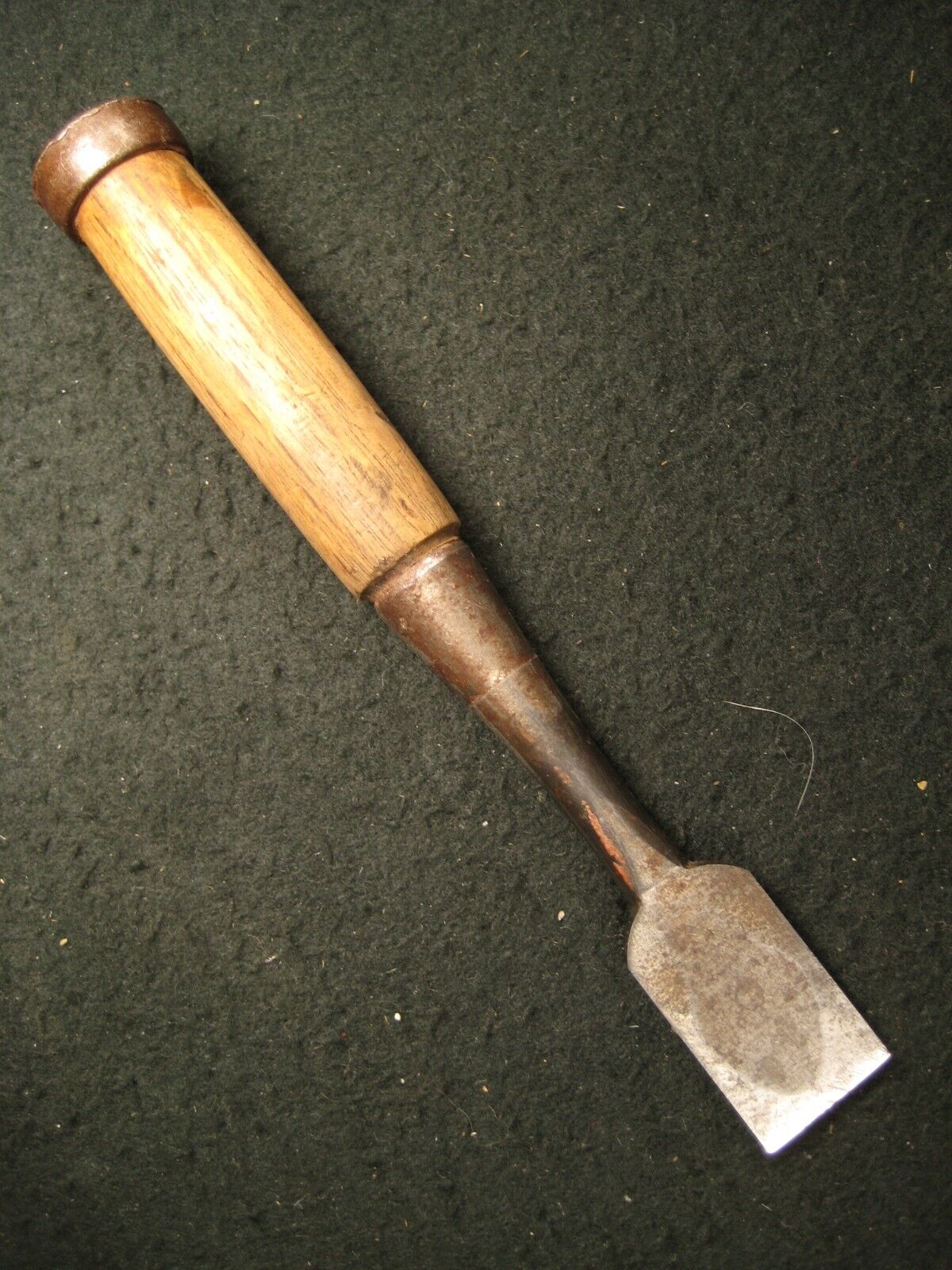 Vintage Japanese Chisel Laminated Forged Iron Blade Nomi Red Oak Handle 7/8"