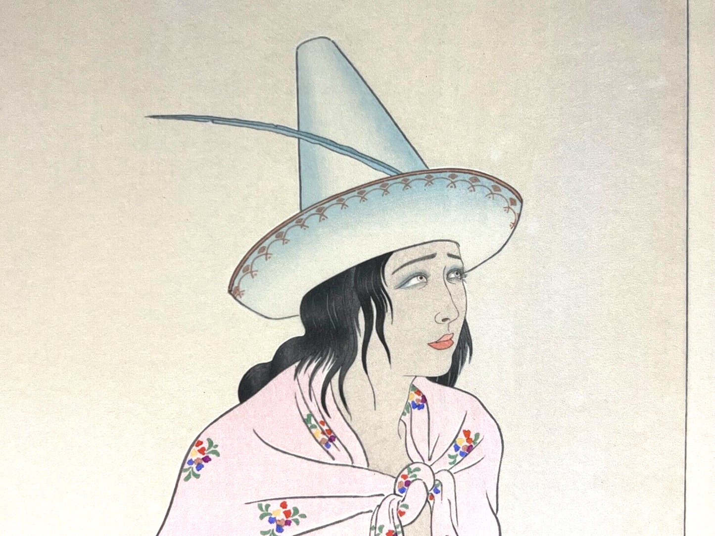 Paul Jacoulet Giclee Woodblock Print "Young Girl Of Jaluit" 7.75"x10"