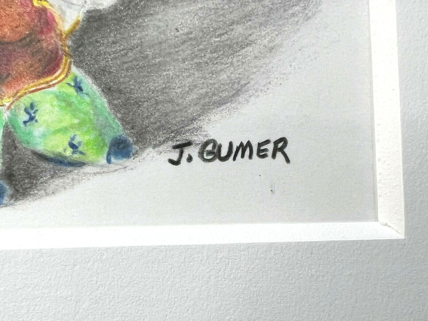 Matted Print Of Two Chinese Children By J. Gumer 10" X 8"