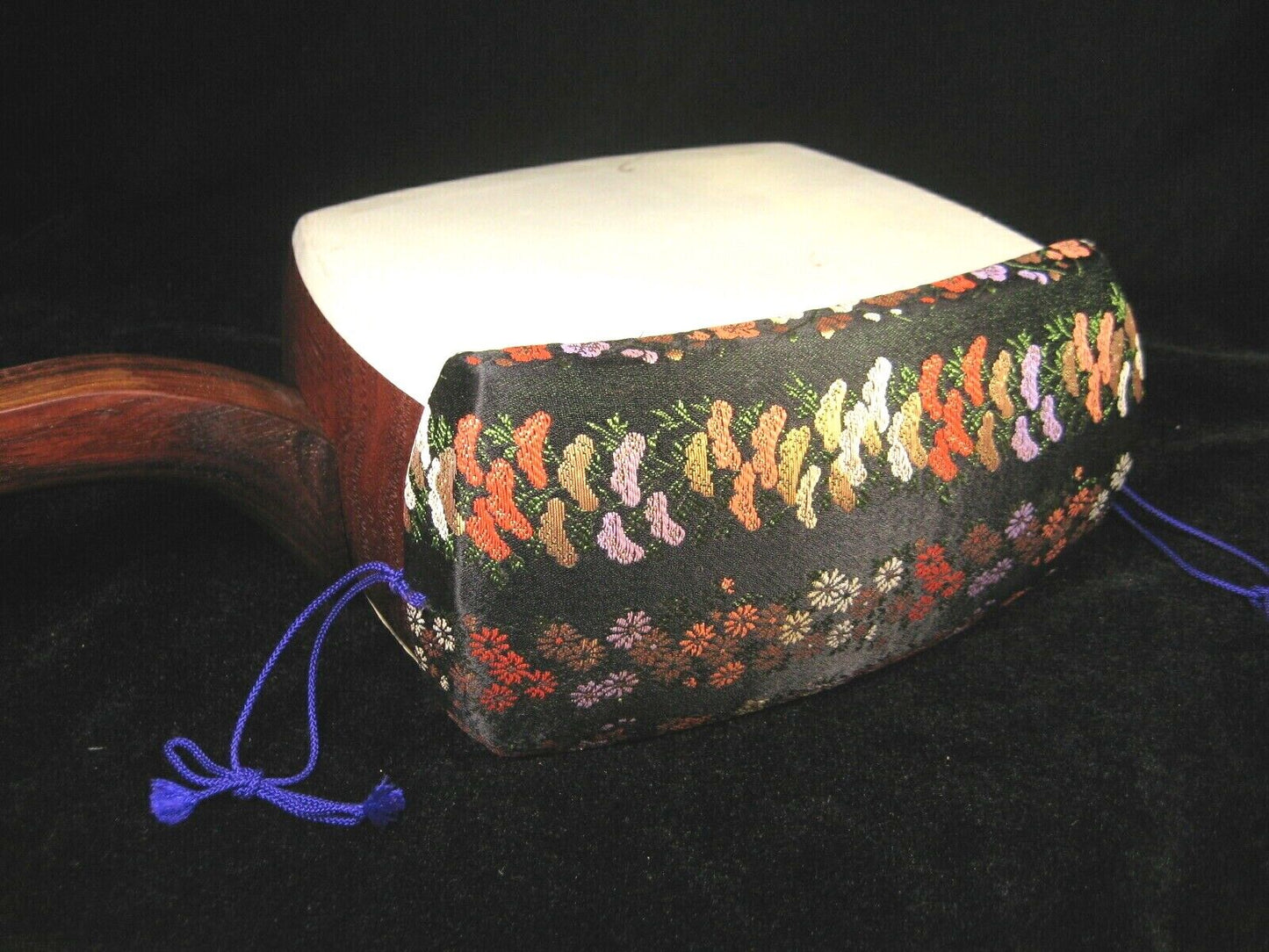 Vintage Japanese Shamisen Doukake Side Cover For Dou (Body) Various Flowers
