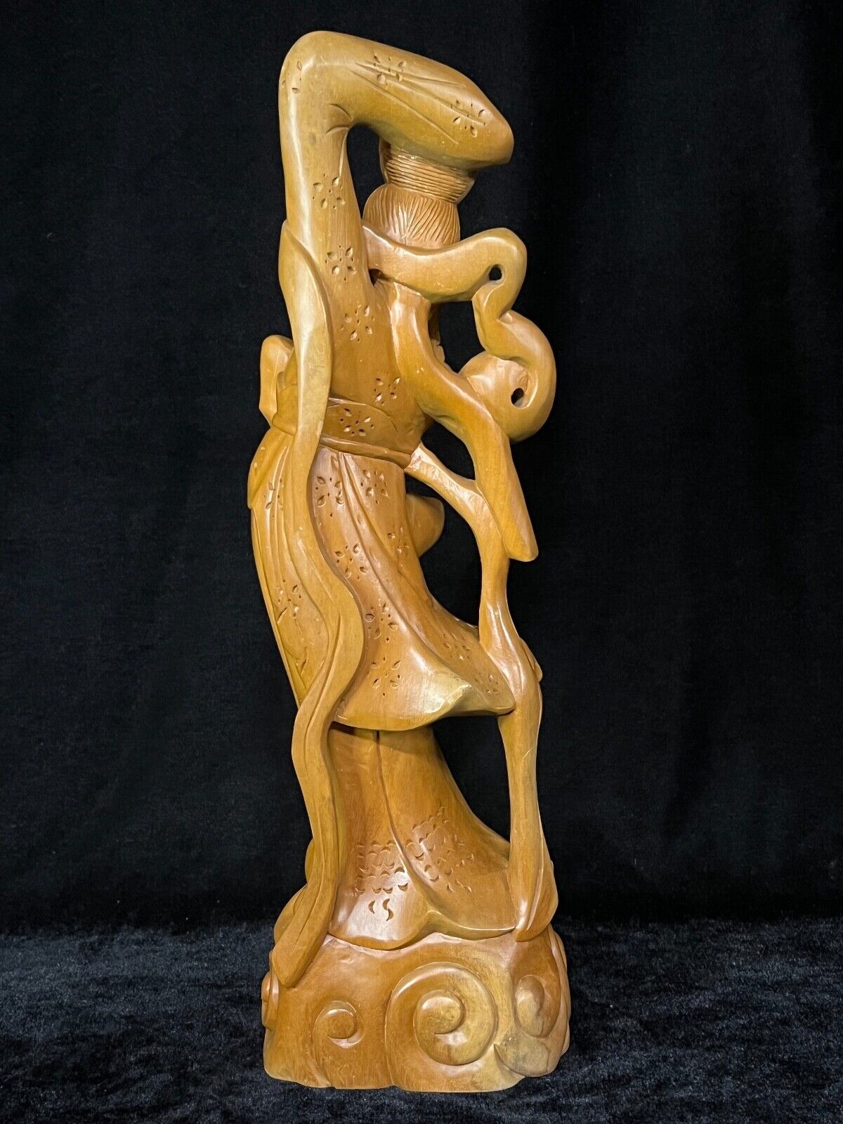 Vintage Chinese Quan Yin Carved Sculpture 18" Goddess ff Compassion