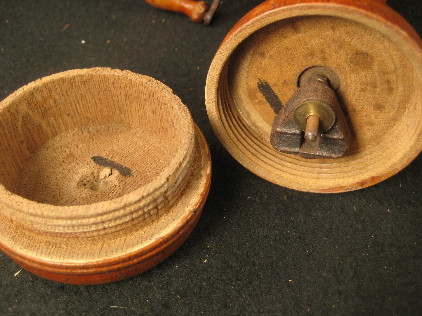 Antique Meiji Era (Early 1900'S)  Japanese Hand Crank Massager Zelkova Wood