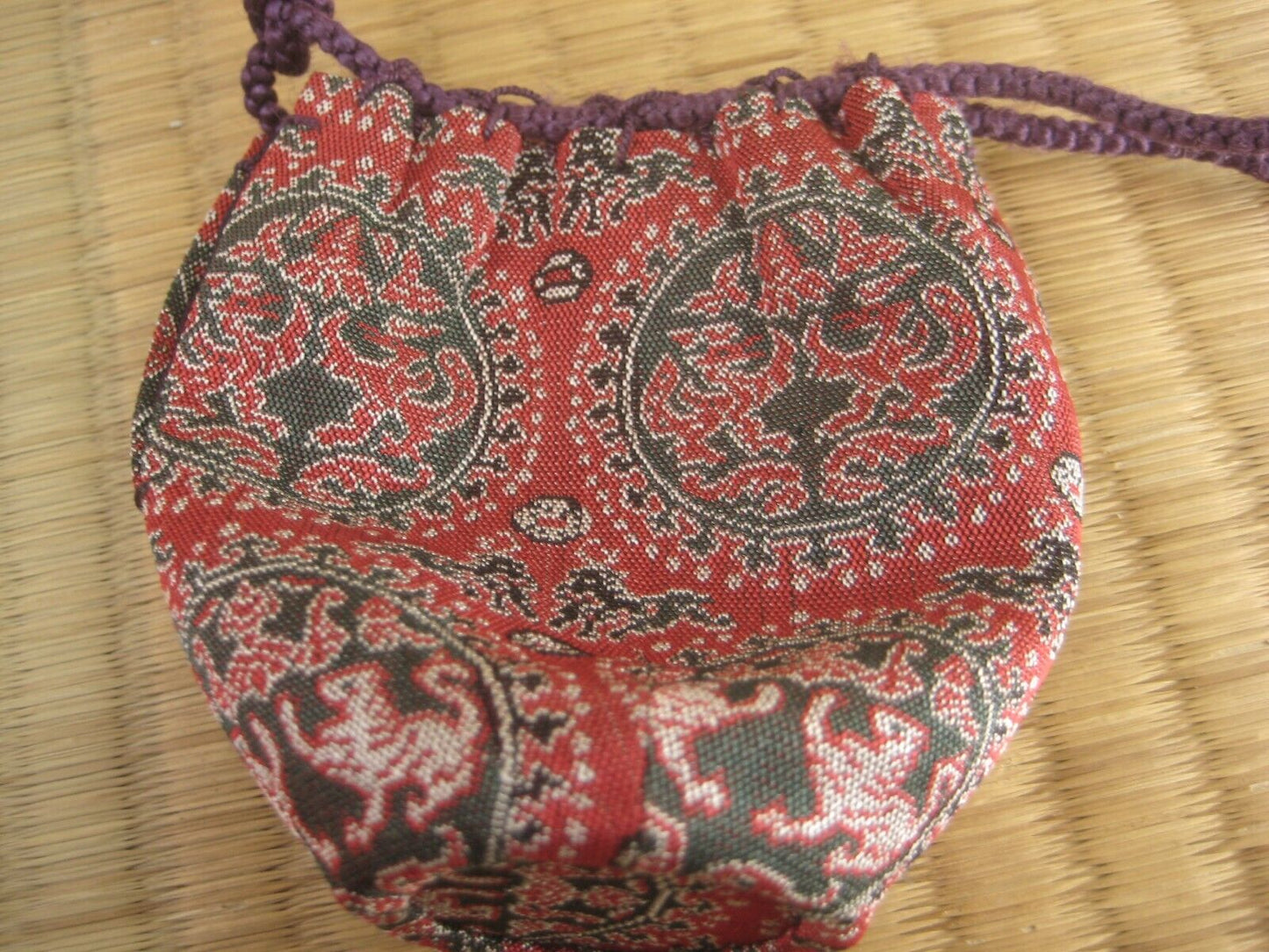 Japanese Cha-Ire Ceramic Tea Caddy Katatsuki Flask W/Shifuku Bag Chanoyu
