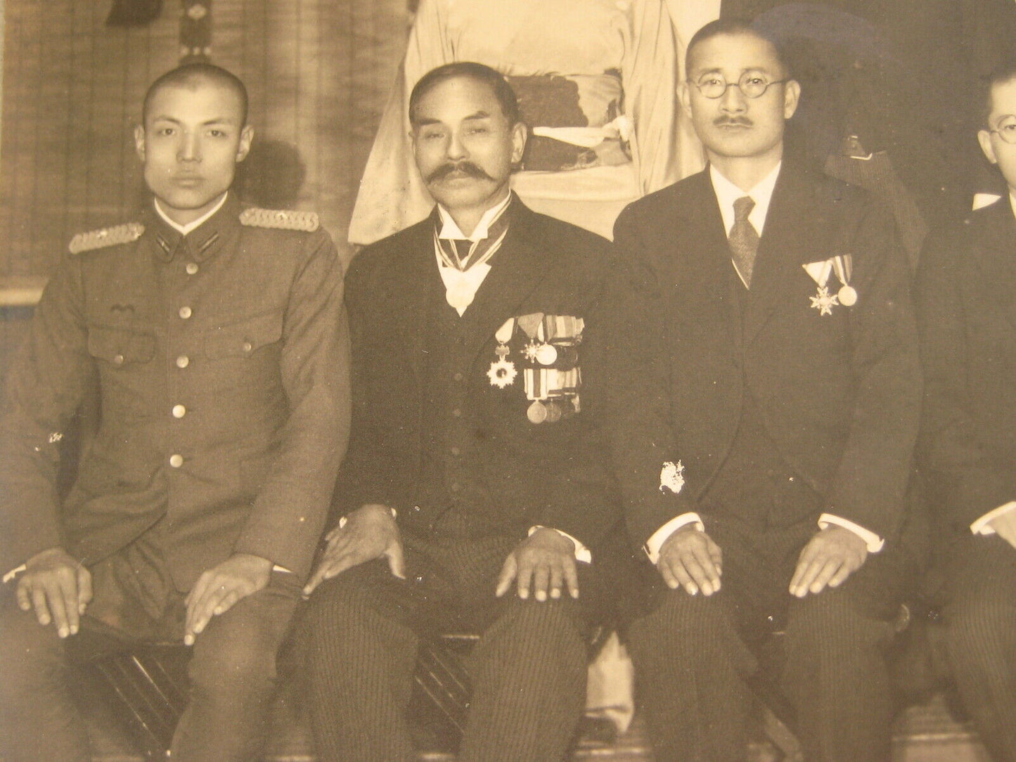 Japanese Antique Ww2 Wedding Photo 1938 (Showa 13Th Year) Imperial Military