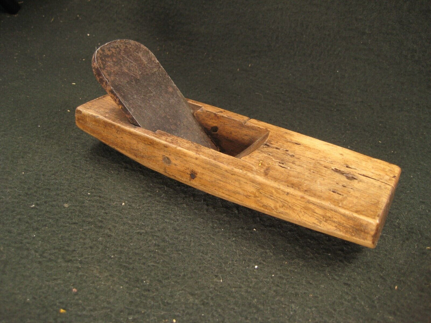 Antique Japanese Signed Tool Barrel Carving Plane Forged Iron Samurai Steel