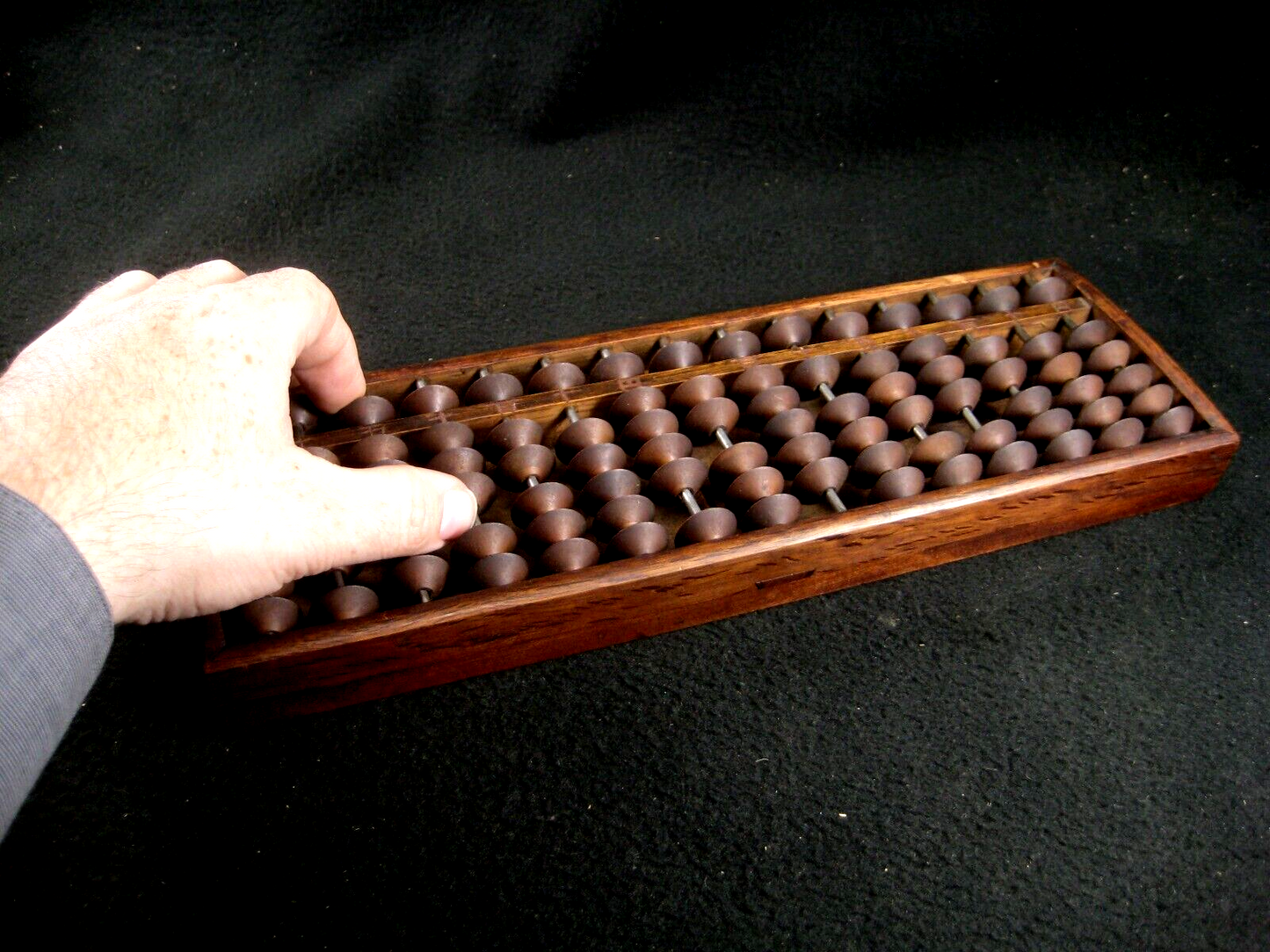 Antique Japanese Abacus 90 Wooden Bead 14 Decimal Large Soroban 13X4"