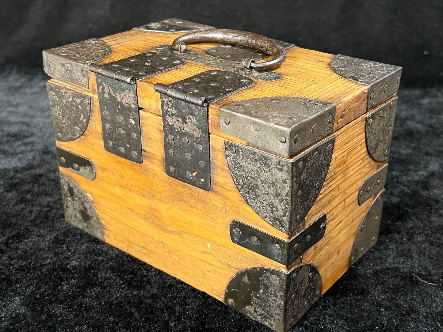 Antique Japanese Meiji/Edo 1800'S Inbako Tansu Suzuribako For Inkan Stamps 6X4"