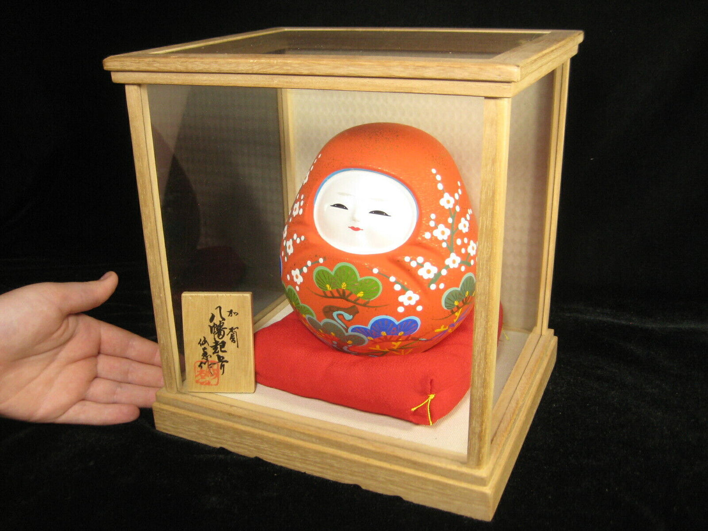 Vintage Japanese Hachiman Okiagari Doll Signed For Babies Weddings & Get Well 6"