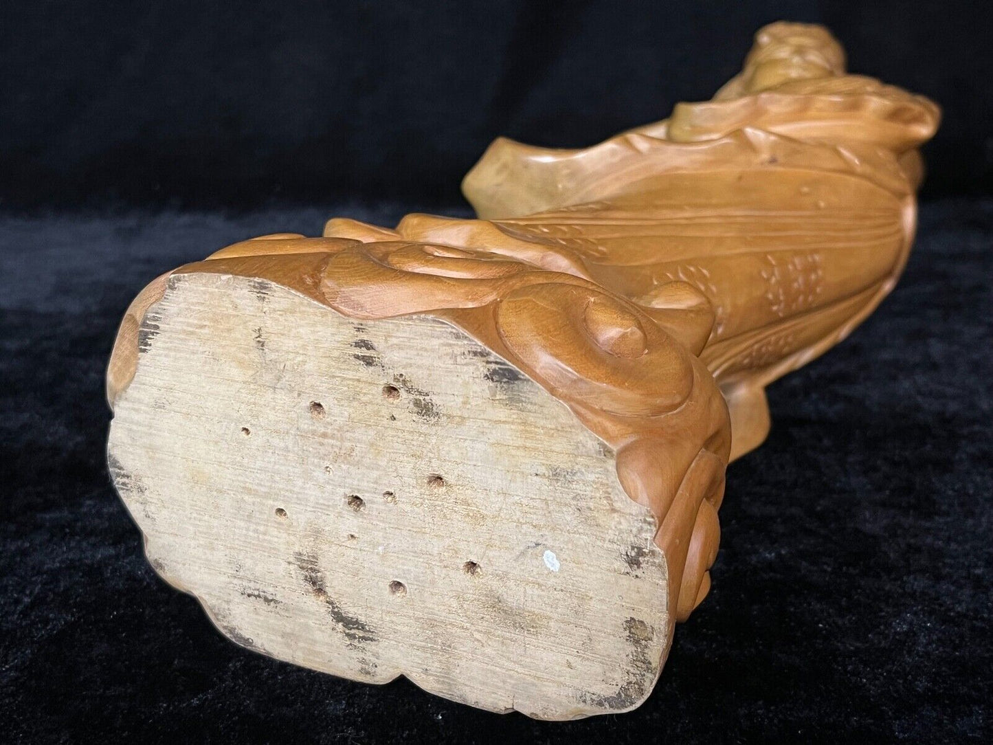 Vintage Chinese Quan Yin Carved Sculpture 18" Goddess ff Compassion