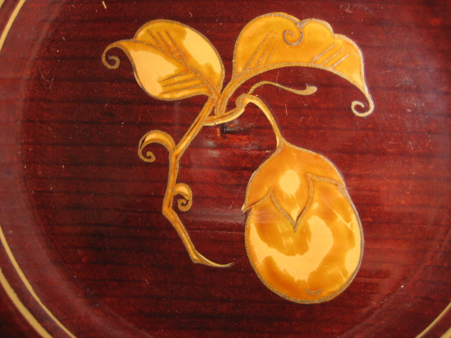 Antique C. 1920 Set Of 5 Japanese Lacquer Kashizara Appetizer Plates
