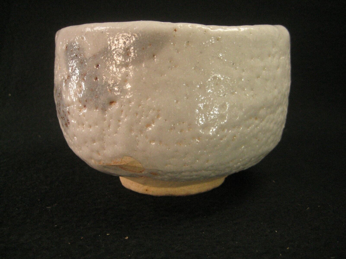Vintage Japanese Signed Tea Ceremony Ceramic Chawan Large White Tea Bowl