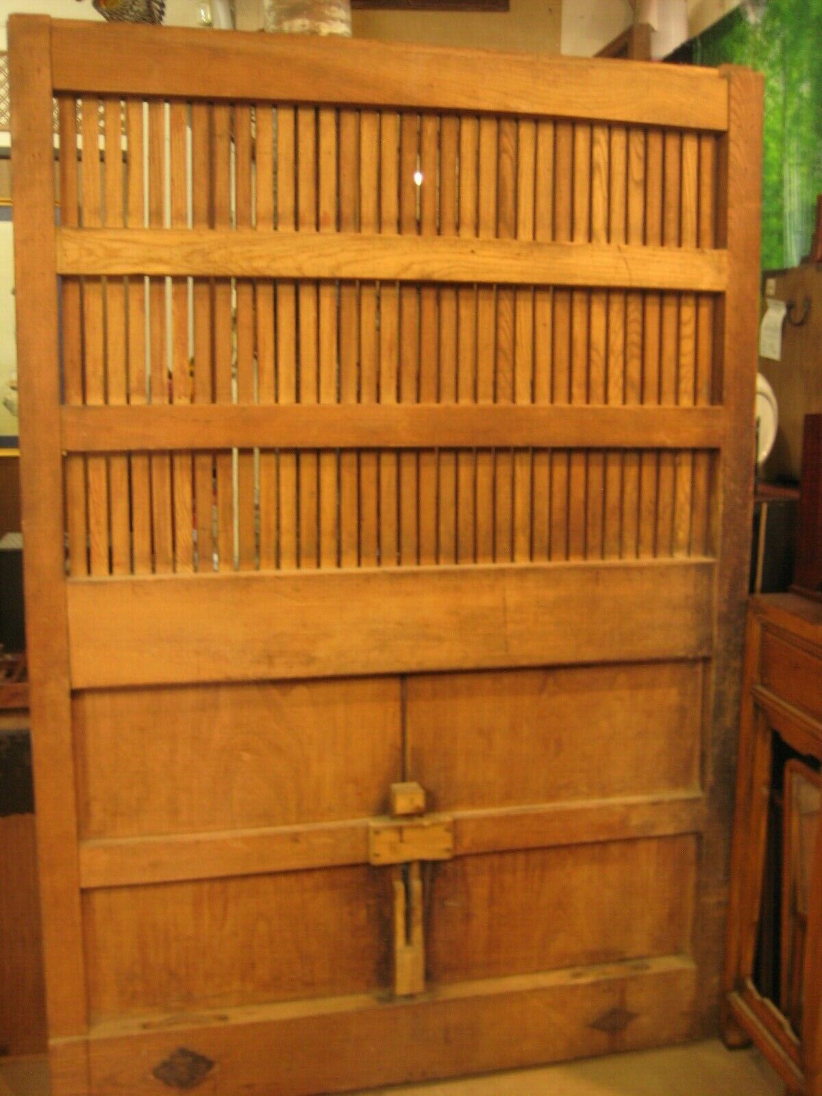 Antique Japanese Edo Era (C 1700) Warehouse Door Forged Iron & Zelkova Wood