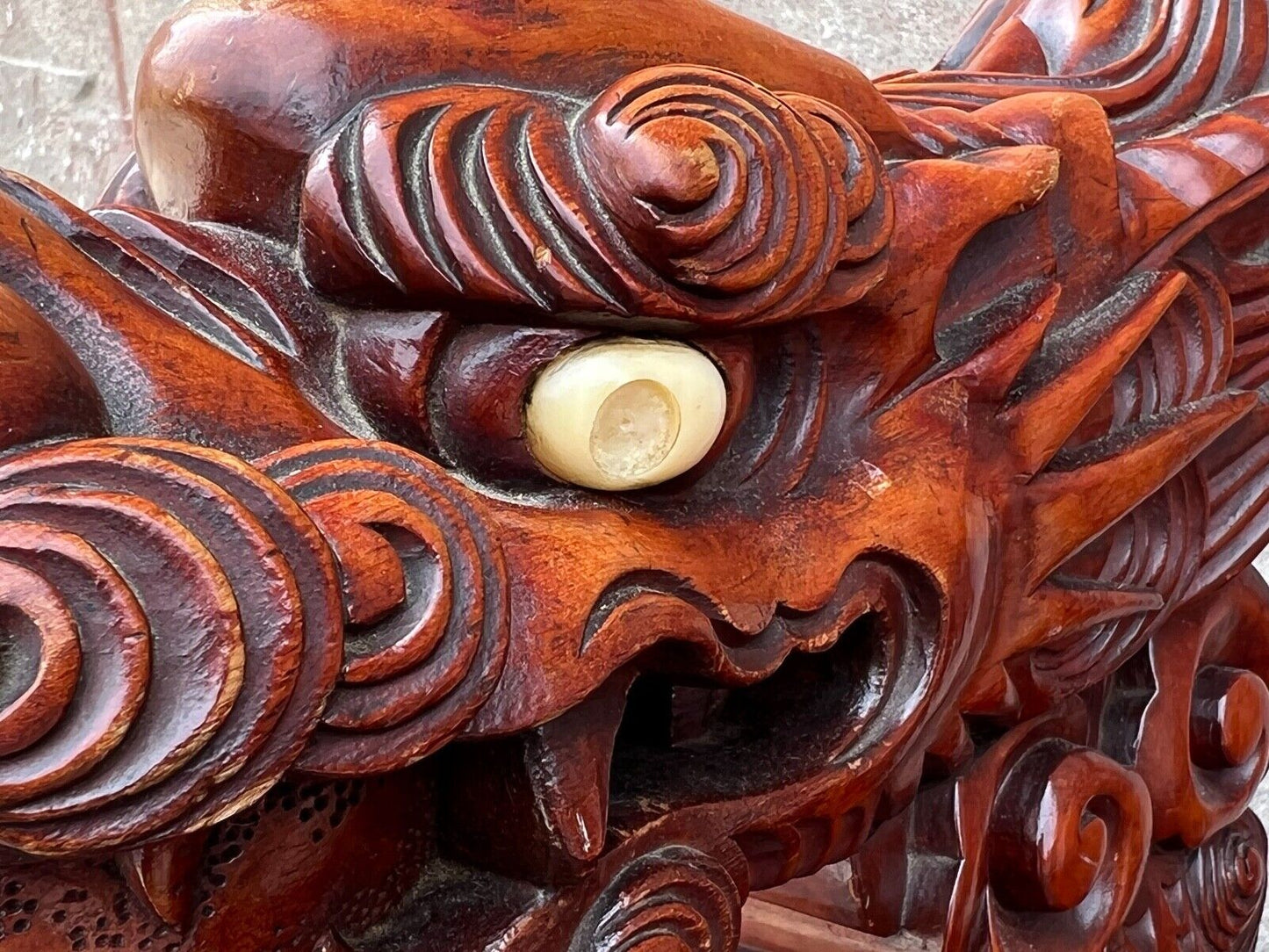 Antique Japanese Meiji Era (C1900) Dragon Chair Hand Carved For Export 17"Seat