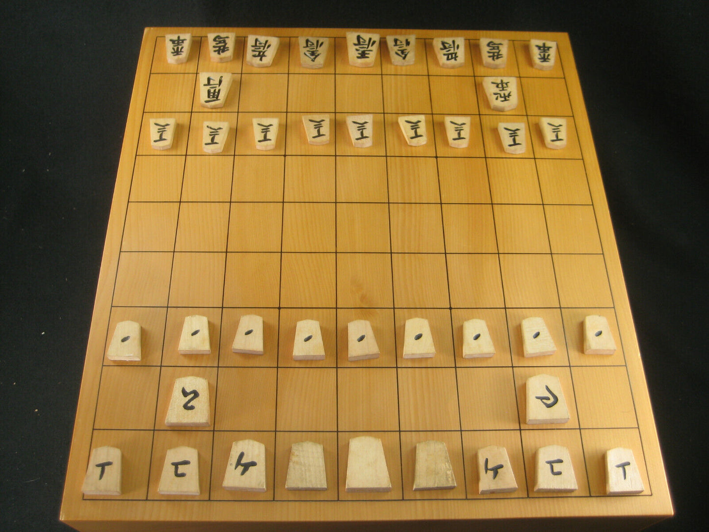 Vintage Japanese Wooden Shogi Koma Pieces W/Original Box