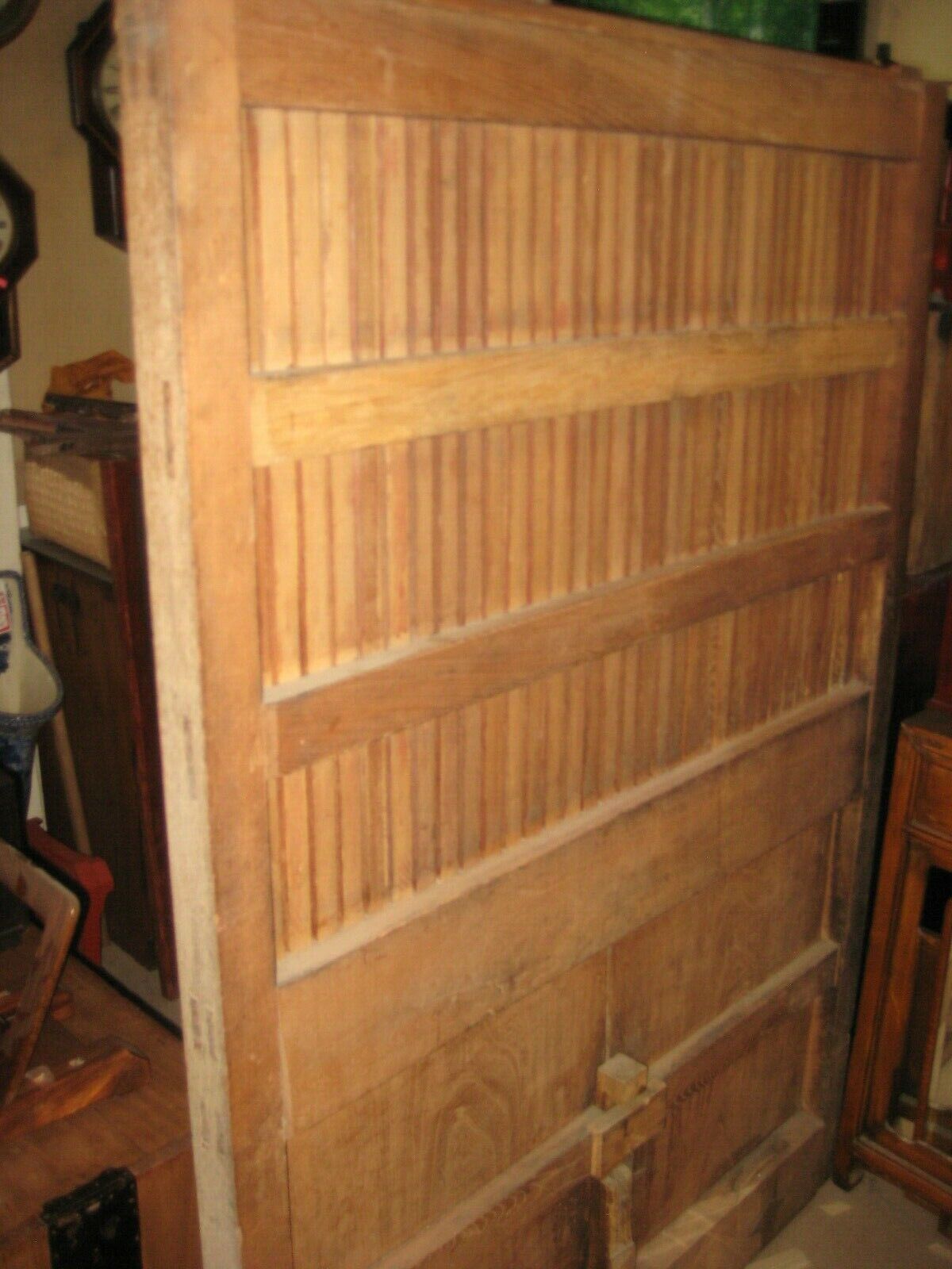 Antique Japanese Edo Era (C 1700) Warehouse Door Forged Iron & Zelkova Wood
