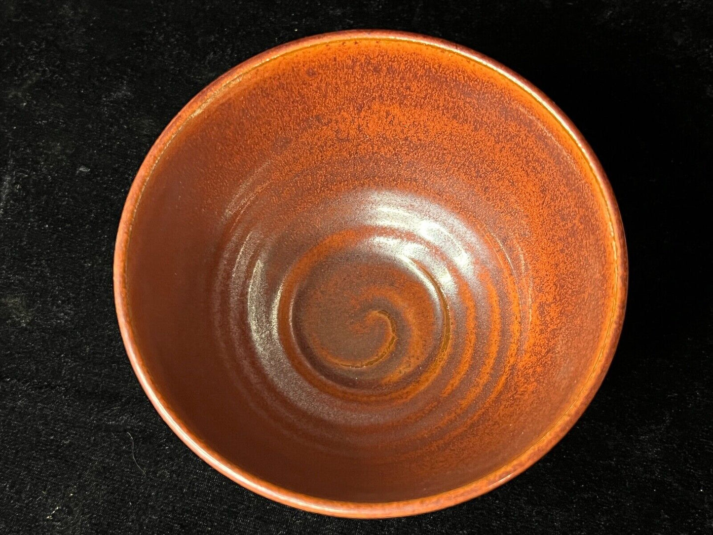 Vintage Japanese Tea Ceremony Ceramic Chawan Tea Bowl Rich Red Glaze Drip 5"