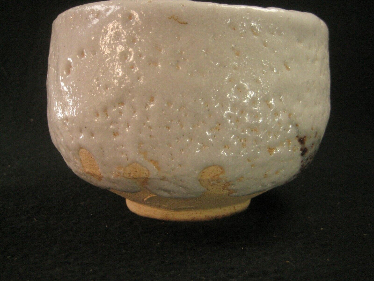 Vintage Japanese Signed Tea Ceremony Ceramic Chawan Large White Tea Bowl