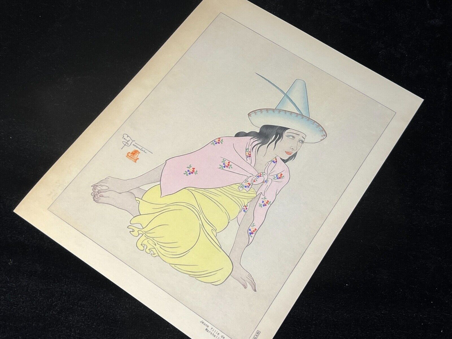 Paul Jacoulet Giclee Woodblock Print "Young Girl Of Jaluit" 7.75"x10"
