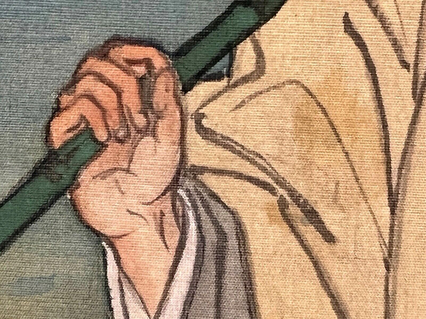 Vintage Japanese Hand Painted Signed Scrolls Legend Of Jo & Uba 76"