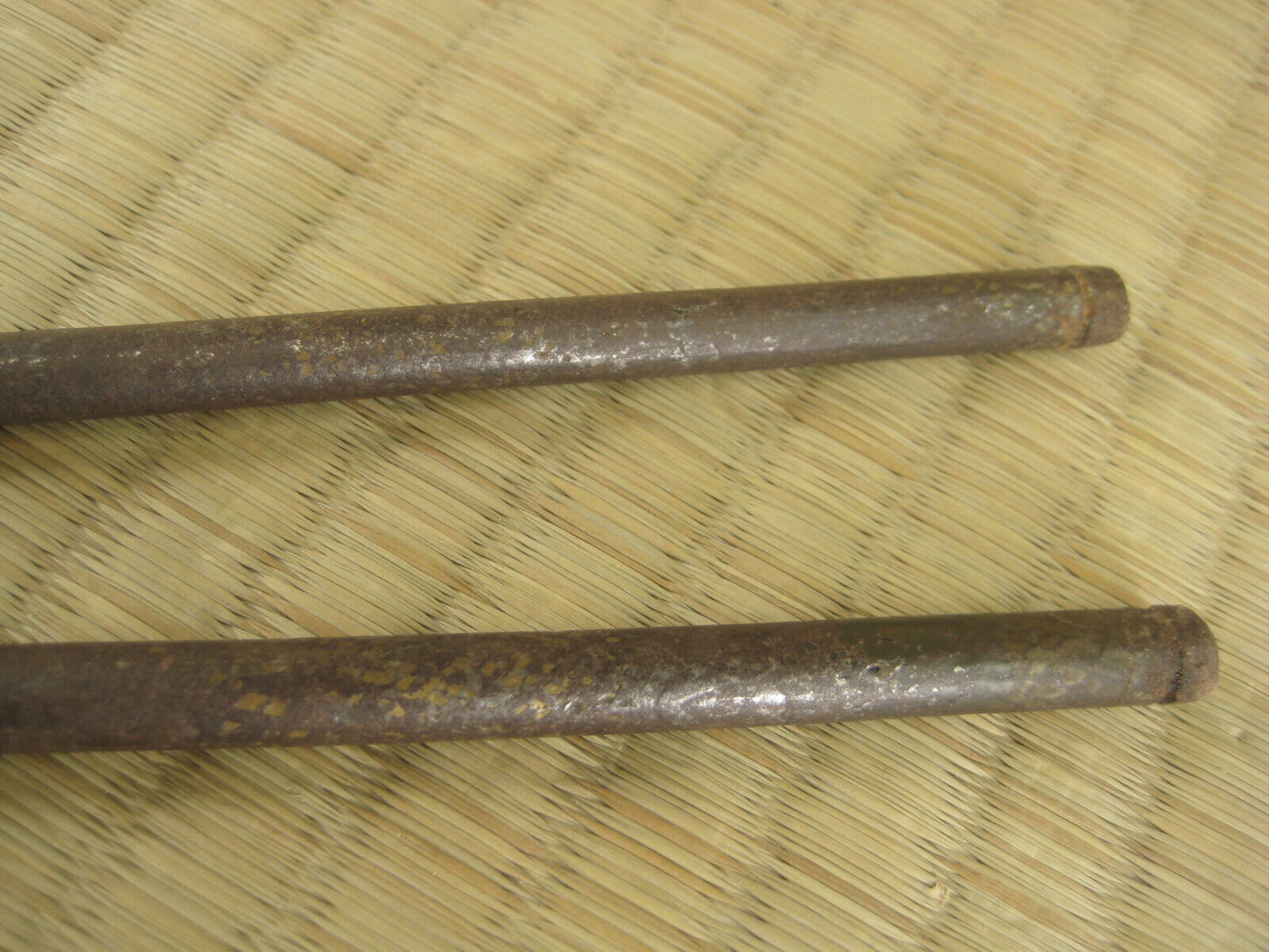 Antique Japanese (C1860) Chado Hibashi Fire Chopstickscast Iron 11"