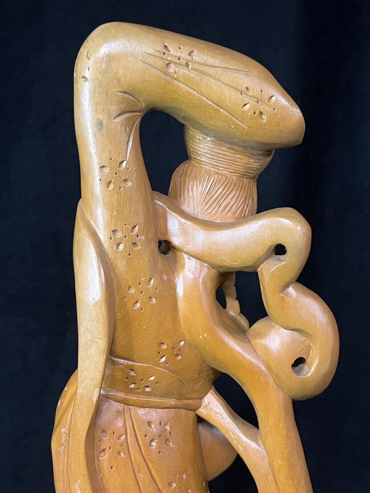 Vintage Chinese Quan Yin Carved Sculpture 18" Goddess ff Compassion