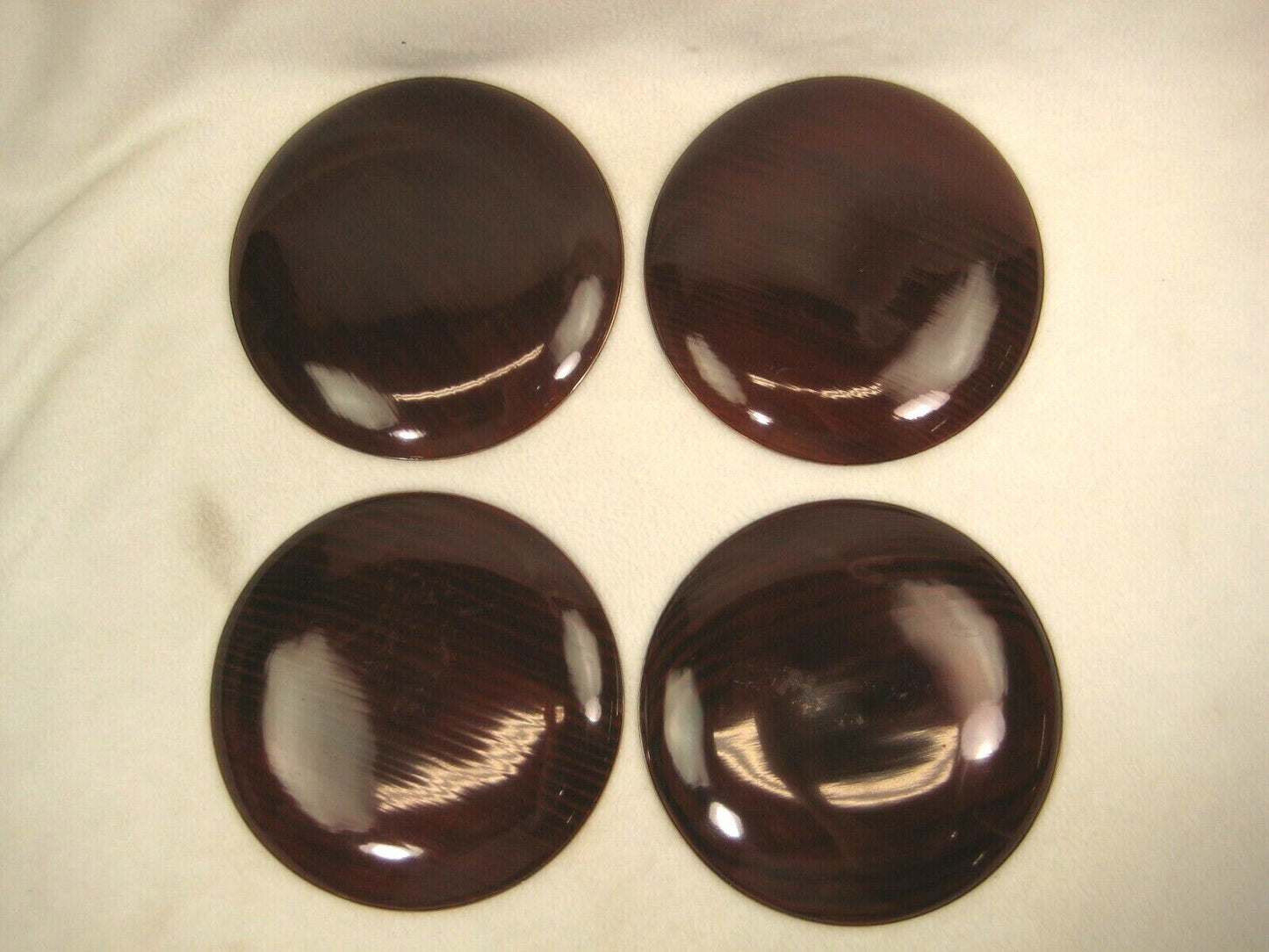 Antique Japanese Set Of 4 Shunkei Nuri Lacquer Kashizara Appetizer Dish Plate