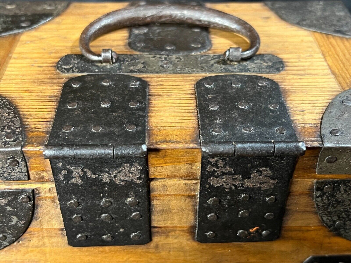 Antique Japanese Meiji/Edo 1800'S Inbako Tansu Suzuribako For Inkan Stamps 6X4"