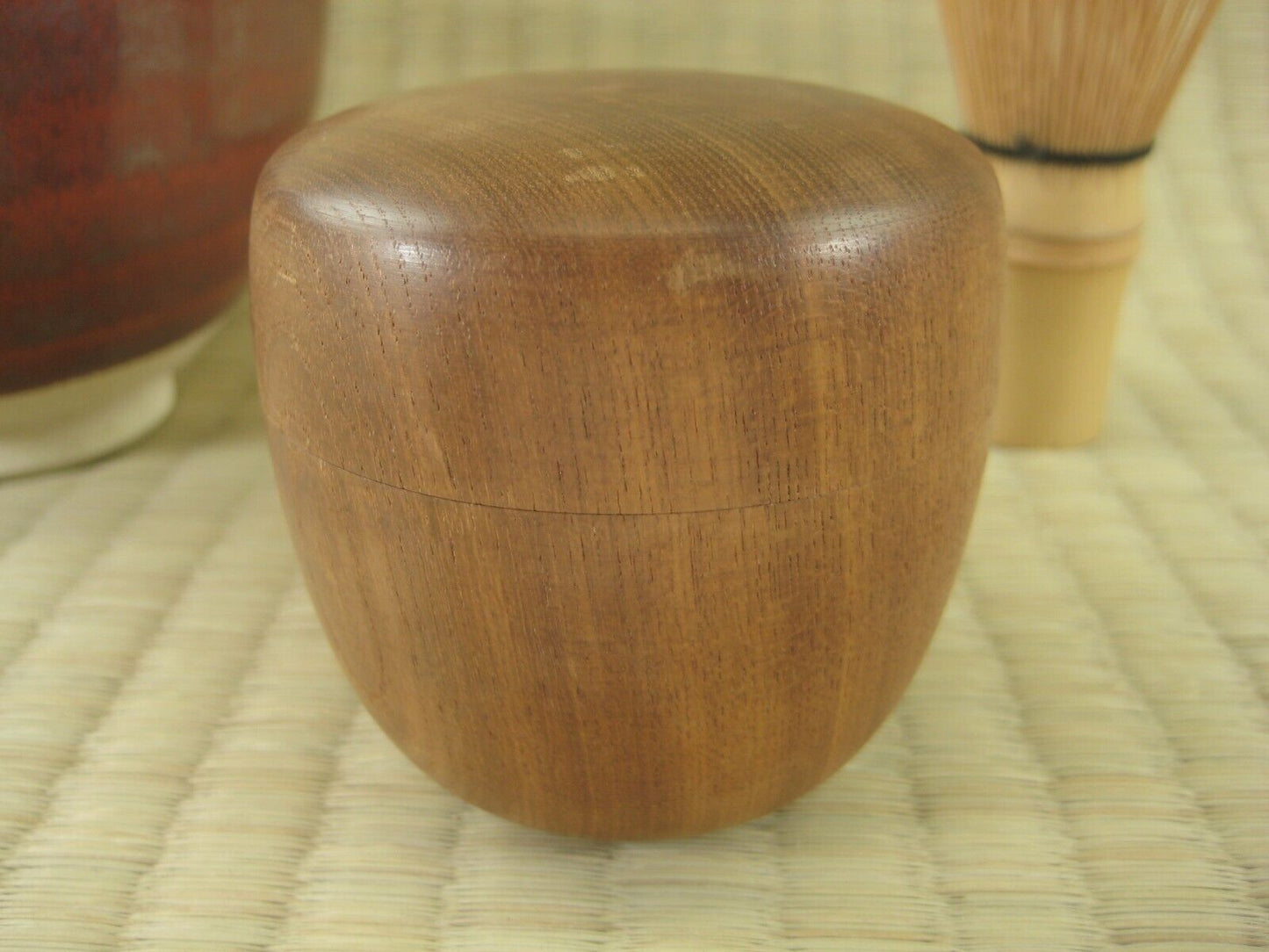 Vintage Japanese Tea Ceremony Natsume Tea Caddy Natural Wood