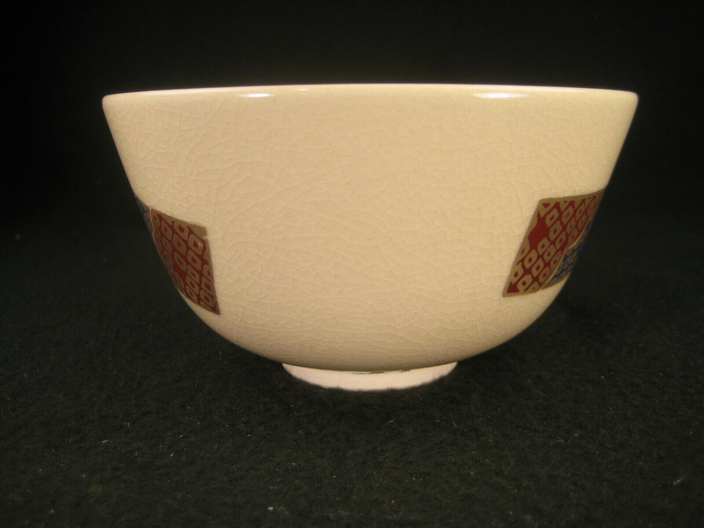 Vintage Japanese Signed Chawan Tea Ceremony Bowl Ceramic Knotted Obi White 4.5"