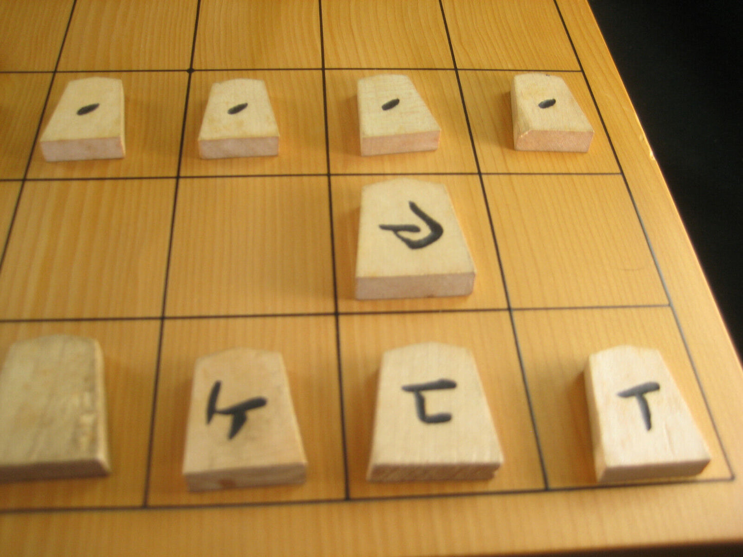 Vintage Japanese Wooden Shogi Koma Pieces W/Original Box