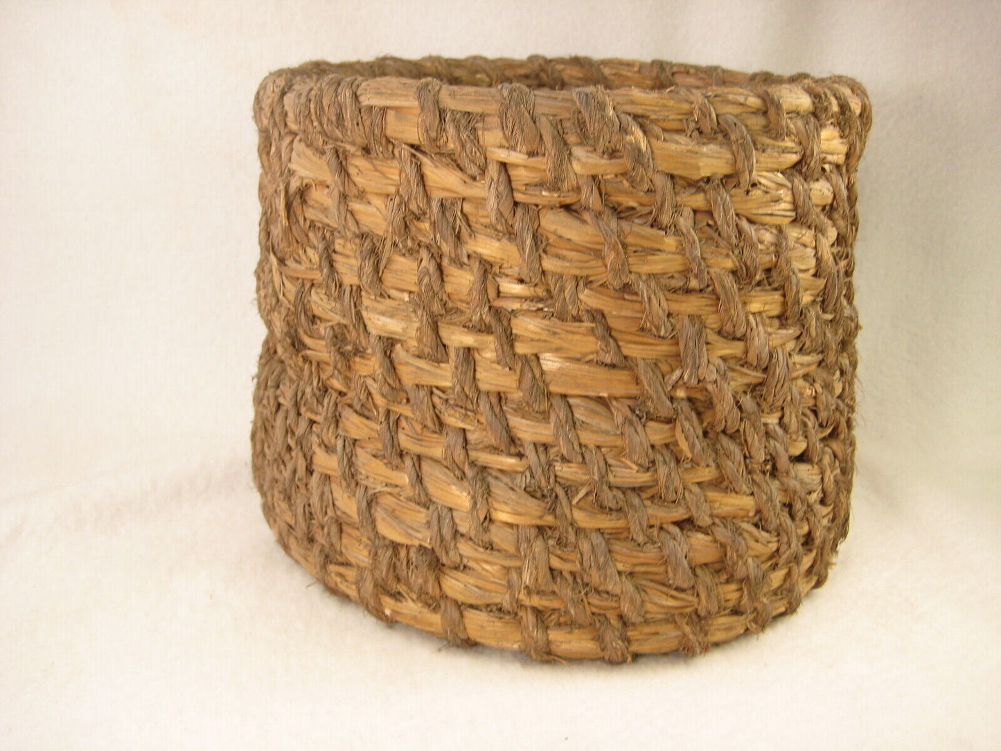 Antique Japanese Taisho Era (C. 1920) Rope Weave Kago Storage Basket