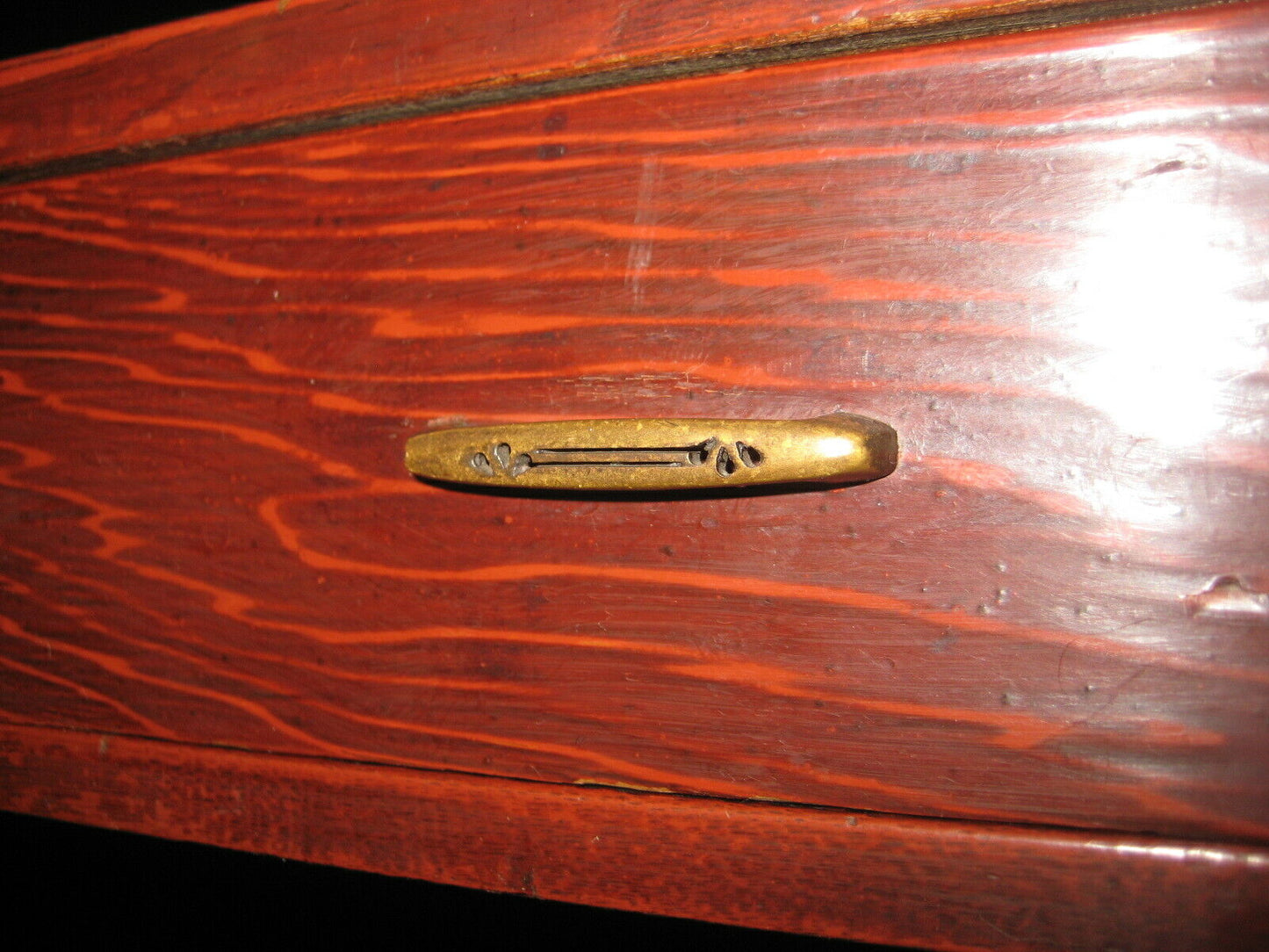 Antique Japanese Meiji Era (C1900) One Drawer Tansu Chest/Desk Zelkova Wood 30"