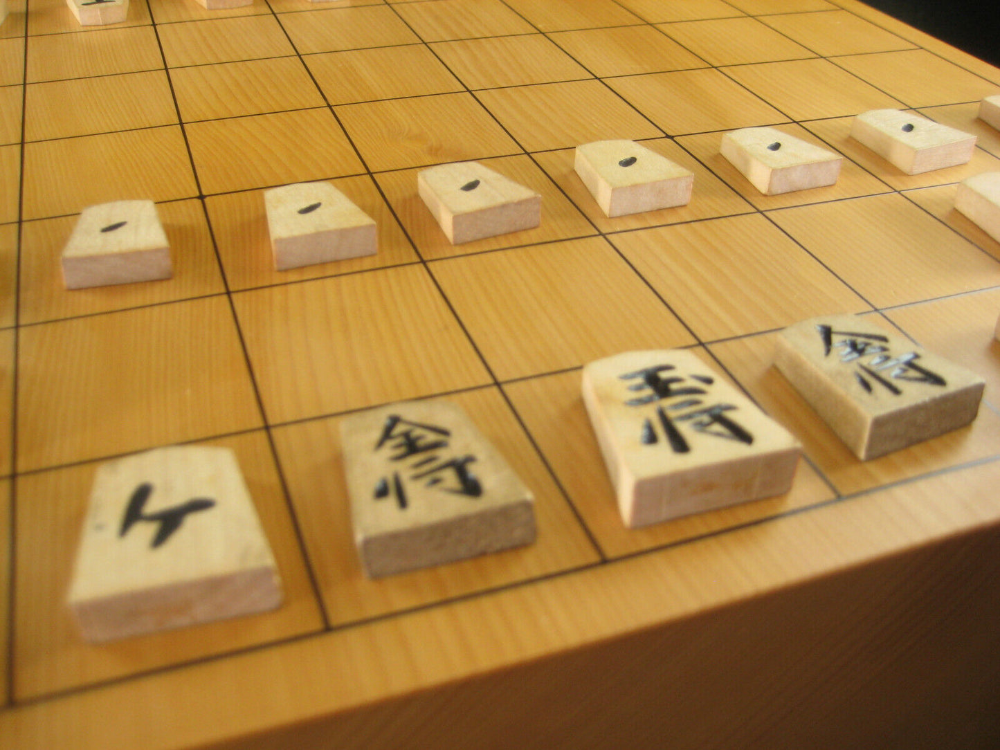 Vintage Japanese Wooden Shogi Koma Pieces W/Original Box