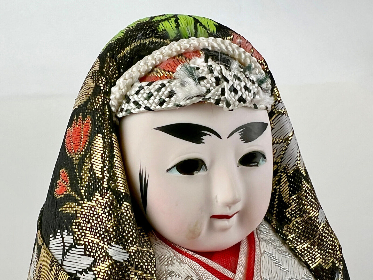 Vintage Japanese Dolls Daruma Hime Ningyo Pair Empress Jingu Handpainted 5"~