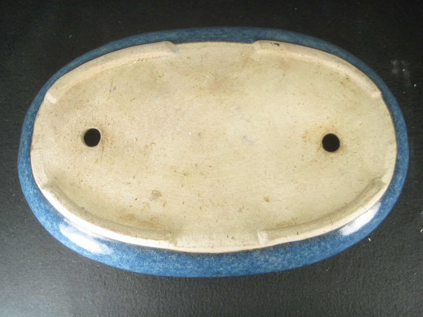 Japanese Bonsai Earthen Wear Blue Hare'S Fur Glaze Bonsai Pot Large Trees 16"