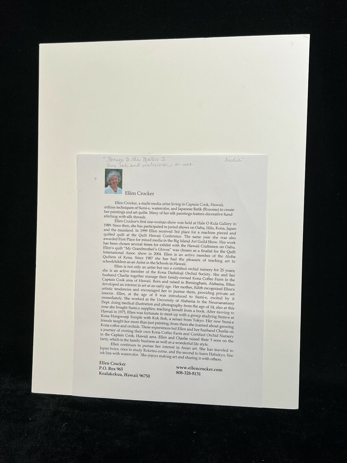 Matted Print Titled "Homage To The Masters I" By Ellen Crocker 12" X 16