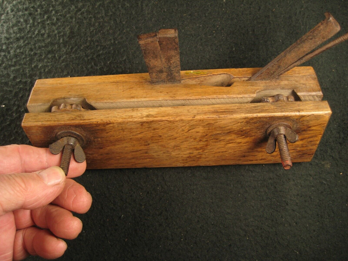 Antique Japanese Tool Kikai-Shakuri-Kana Adjustable Plow Plane
