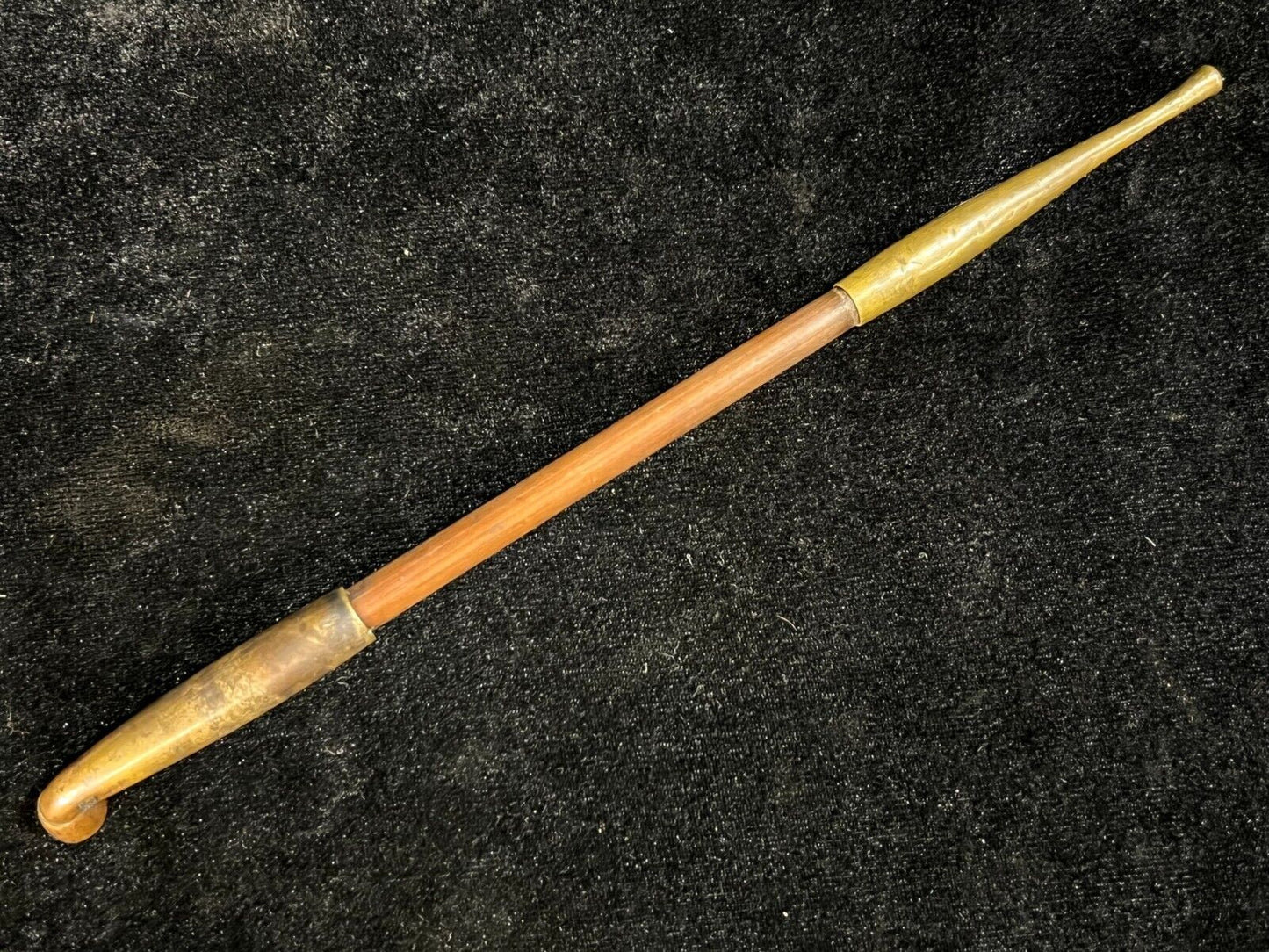 Antique Meiji Era (C1880) Japanese Bronze & Bamboo Signed Kiseru Good Draw 9"
