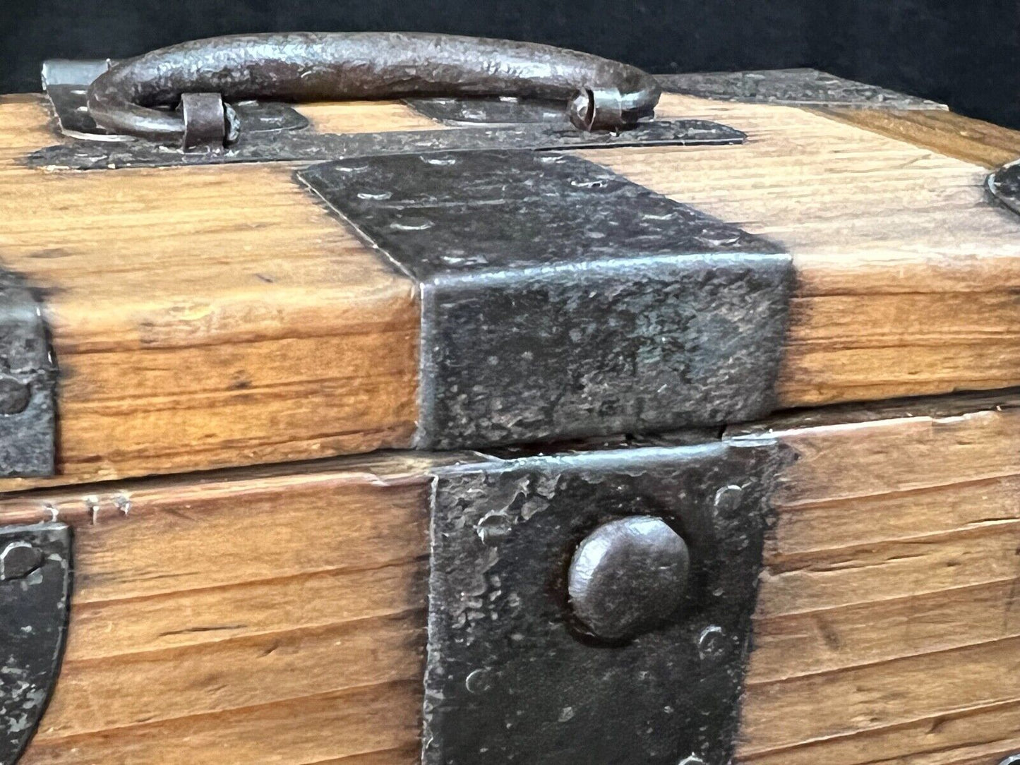 Antique Japanese Meiji/Edo 1800'S Inbako Tansu Suzuribako For Inkan Stamps 6X4"