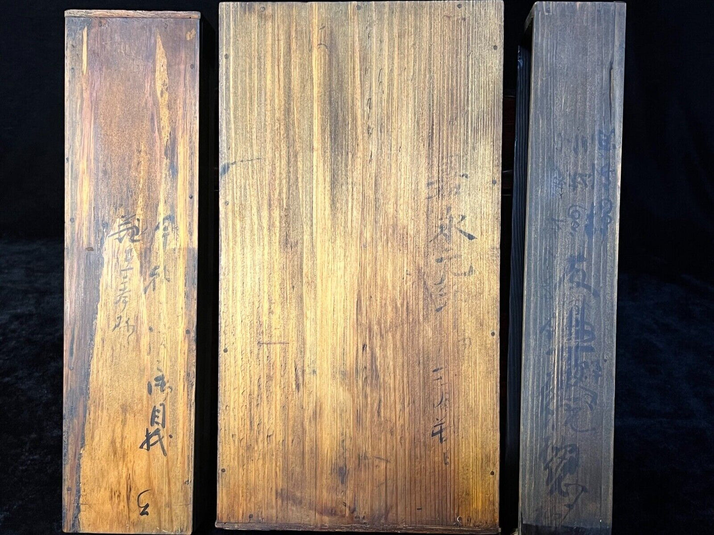 Antique Japanese Meiji Era C1880 Keyaki Wood Suzuribako Calligraphy Tansu