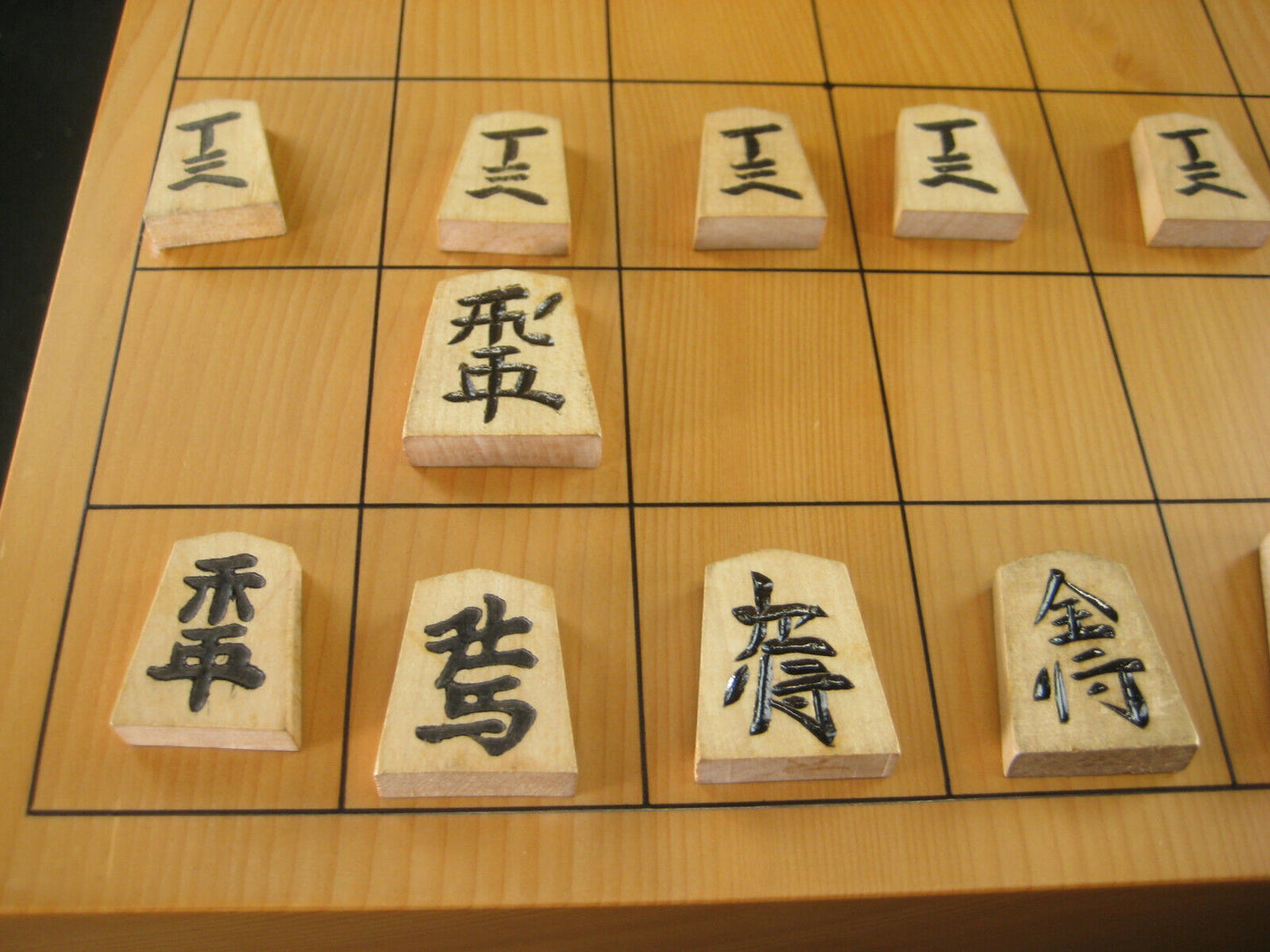 Vintage Japanese Wooden Shogi Koma Pieces W/Original Box