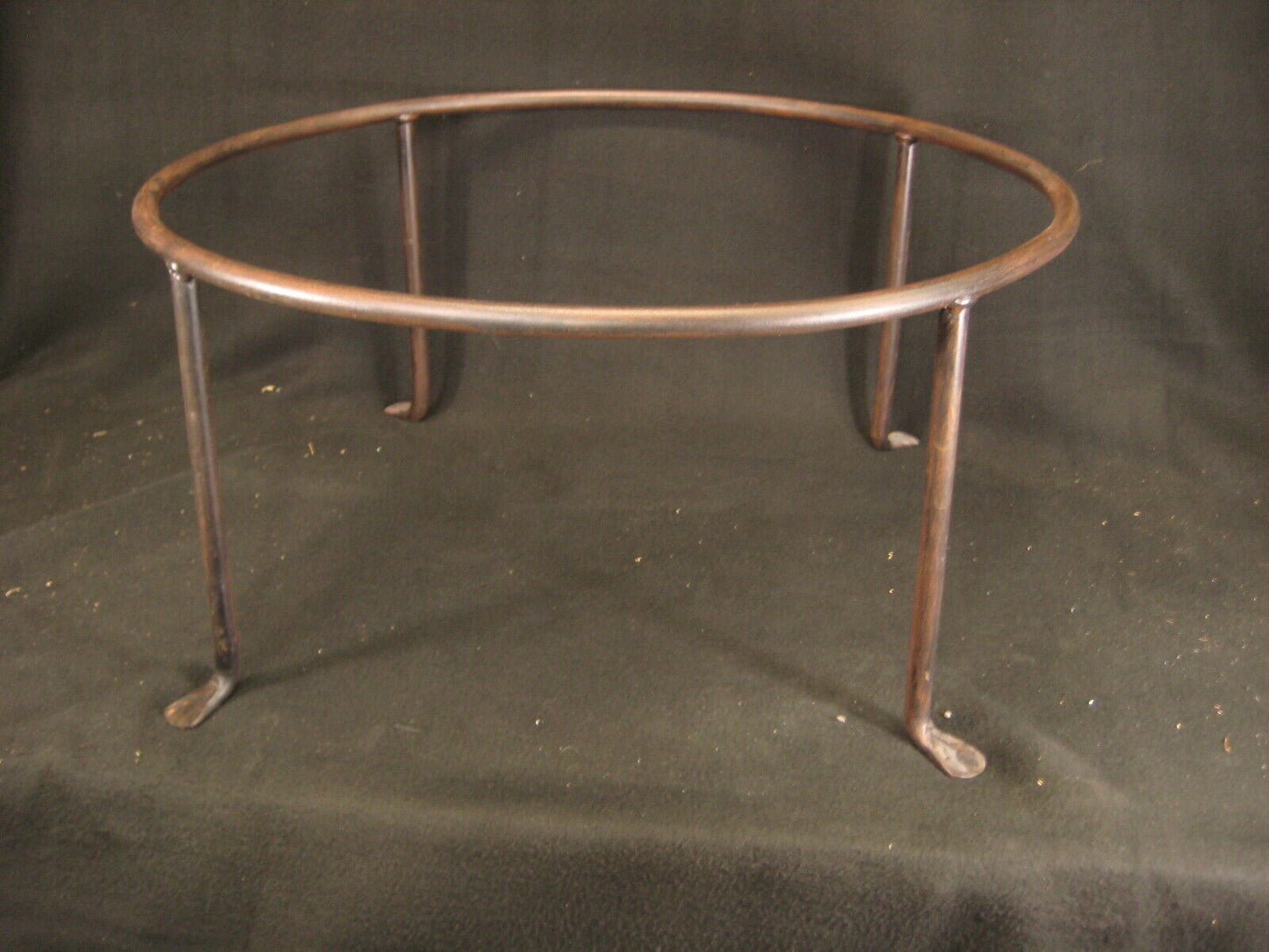 Vintage Hand Made African Kettle Drum Huge Riveted Steel 31" Drum w/ Stand