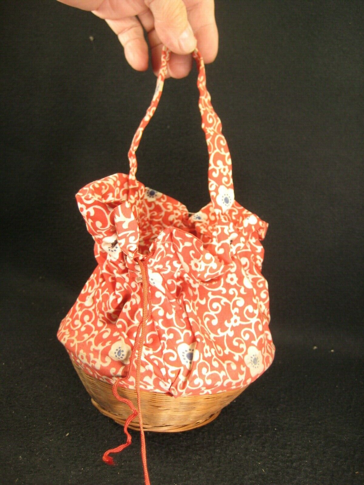 Vintage Japanese (C.1950) Signed Tea Ceremony Ceramic Chawan Tea Bowl W/Basket